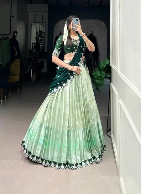 Lnb2024 Zari Weaving Work Lehenga With Blouse Dupatta Wholesalers In Delhi